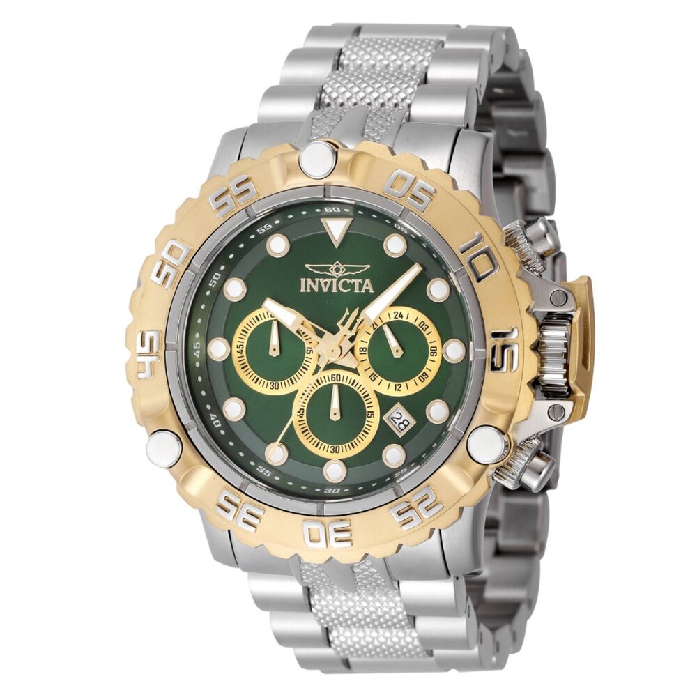Invicta Men's 55.40 Subaqua Quartz Chronograph Green Dial Gold/Silver Tone Watch